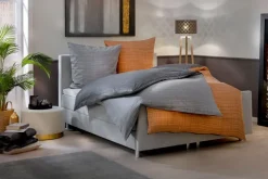 casaNOVA Satin-Bettwäsche LINDA 135 x 200 cm anthrazit/rostfarbig