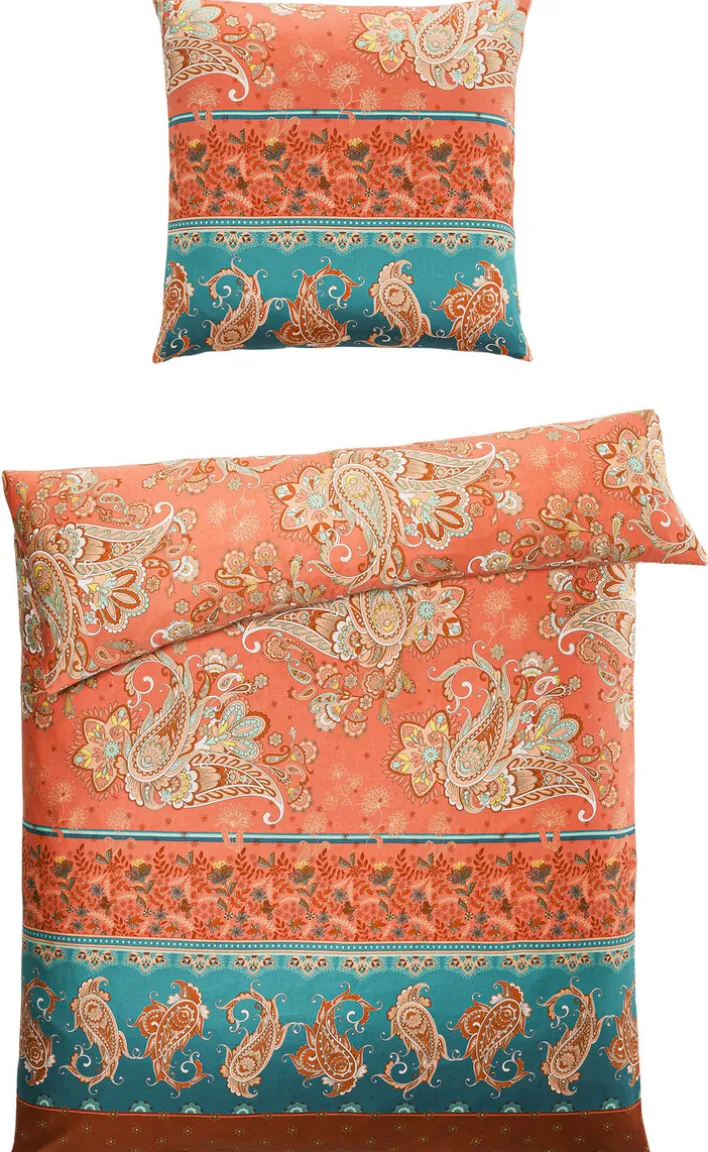 casaNOVA Satin-Bettwäsche SUN 135 x 200 cm orange