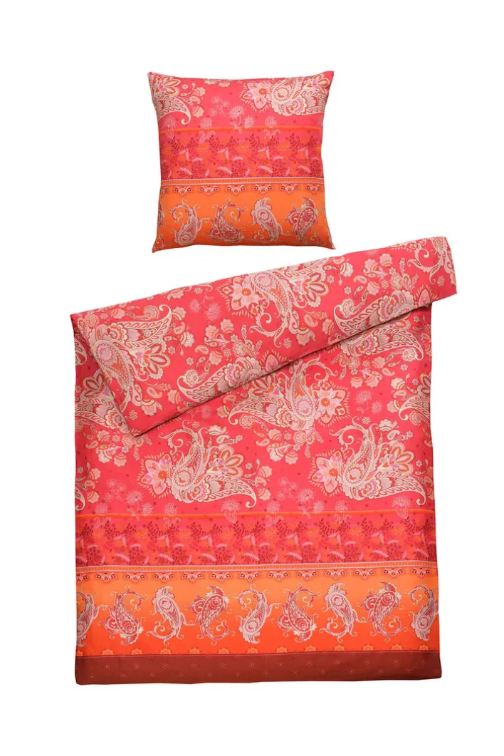 casaNOVA Satin-Bettwäsche SURI 135 x 200 cm rostfarbig