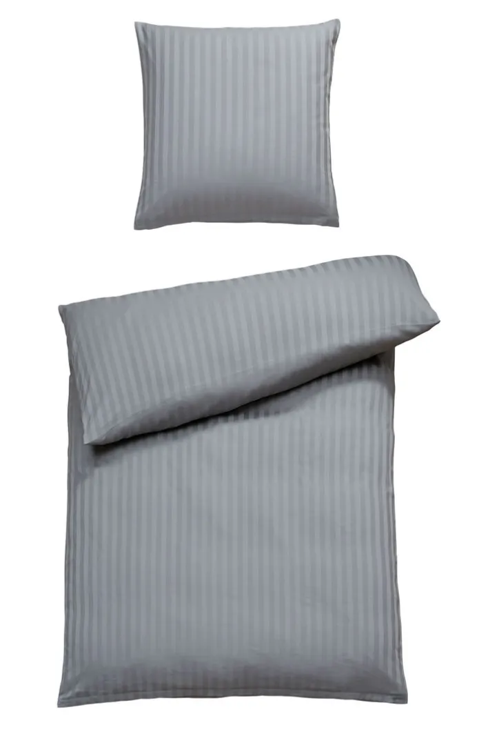 casaNOVA Satin-Bettwäsche SABRINA 135 x 200 cm silbergrau