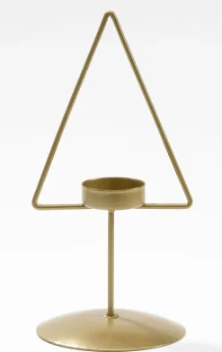 casaNOVA Teelichthalter XMAS TREE 20 cm goldfarbig