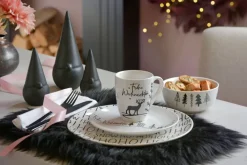 casaNOVA Teller BLACK FORREST Porzellan Ø 26,5 cm Weiß/Schwarz