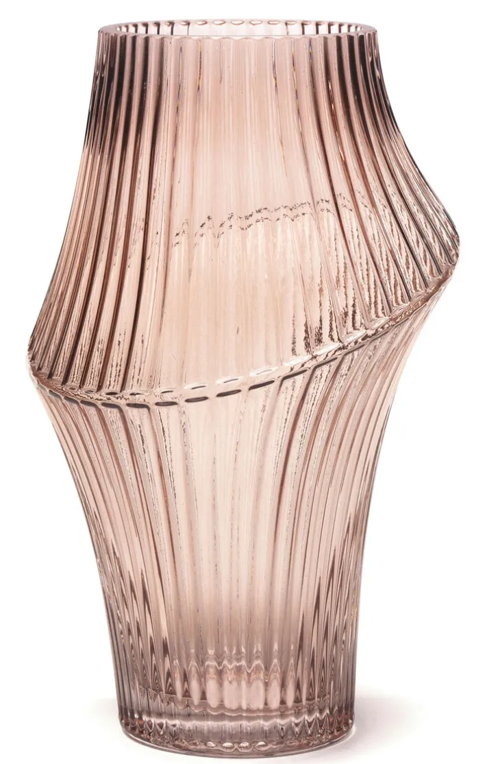 casaNOVA VASE 30 cm amber geriffelt