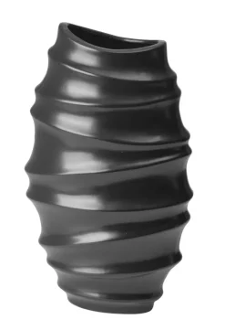 casaNOVA Vase 35,5 cm schwarz matt