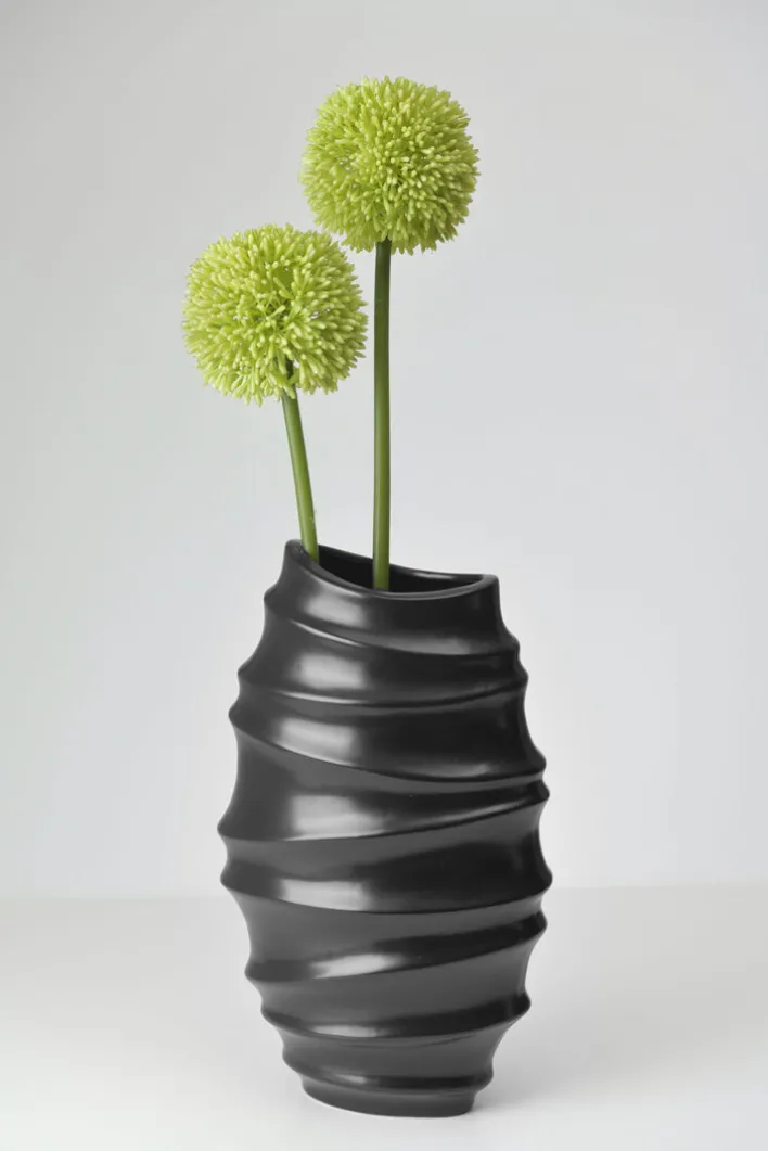 casaNOVA Vase 35,5 cm schwarz matt