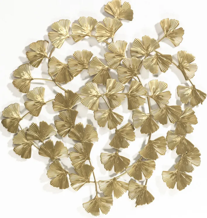 casaNOVA Wanddeko BLÄTTER 48 x 46 cm goldfarbig