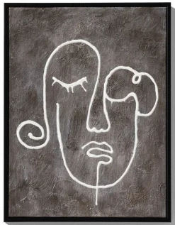 casaNOVA Wandgemälde Bild GESICHT I 31,5 x 41,5 cm Leinwand/Kunststoffrahmen