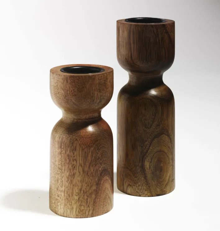 casaNOVA Weihnachten Kerzenständer 15 cm Mangoholz