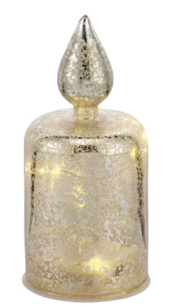 casaNOVA Weihnachten LED Lichtobjekt Kerze 17 cm silberfarbig