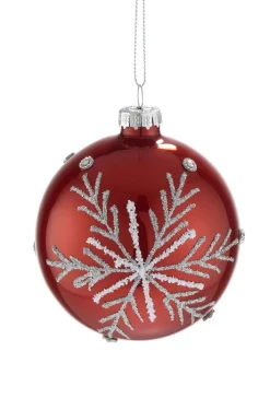 casaNOVA Weihnachtskugel I NORDISCHER WINTER 8 cm rot /weiß