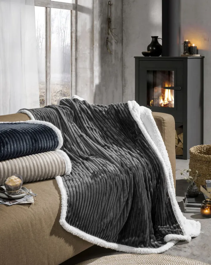 casaNOVA Wendedecke SAMU 140 x 180 cm anthrazit