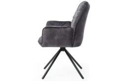 CASAVANTI Armlehndrehstuhl Samtvelours schwarz
