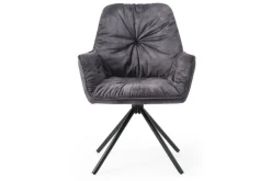 CASAVANTI Armlehndrehstuhl Samtvelours schwarz