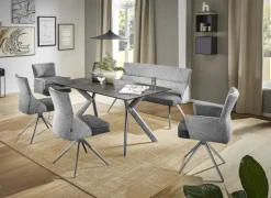 CASAVANTI Armlehnenstuhl TAIGA Grau/Edelstahl gebürstet