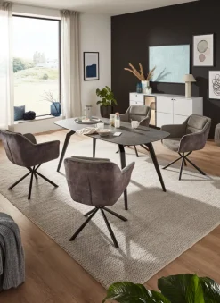 CASAVANTI Armlehnstuhl DELUNA 2er Set grau/schwarz