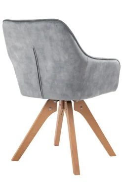 CASAVANTI Armlehnstuhl Samtvelours grau/braun