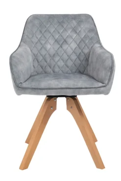 CASAVANTI Armlehnstuhl Samtvelours grau/braun