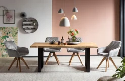 CASAVANTI Armlehnstuhl Samtvelours grau/braun