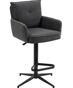 CASAVANTI Barhocker BODO mit Armlehnen dunkelgrau/schwarz