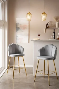 CASAVANTI Barhocker 2er Set hellgrau