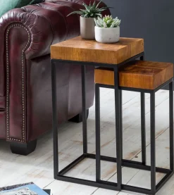 CASAVANTI Beistelltisch 2er-Set braun/schwarz