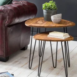 CASAVANTI Beistelltisch 2er-Set schwarz/braun