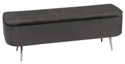 CASAVANTI Bettbank 120 x 42 cm dunkelgrau/silberfarbig