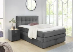 CASAVANTI Boxspringbett AMY 140 x 200 cm grau