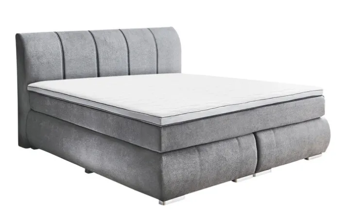 CASAVANTI Boxspringbett MALIN 180 x 200 cm grau