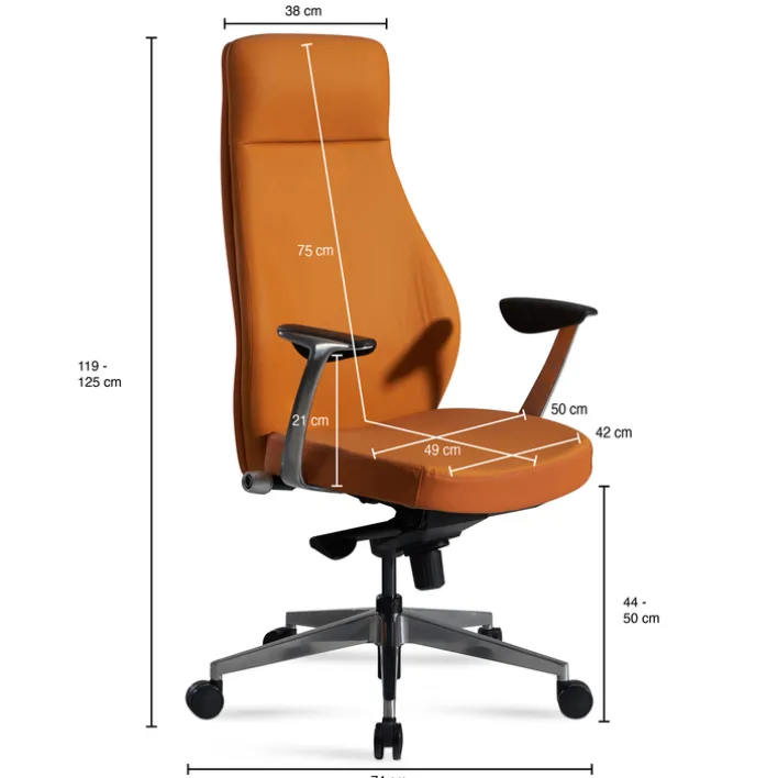 CASAVANTI Bürostuhl 74x125x74 cm Kunstleder braun