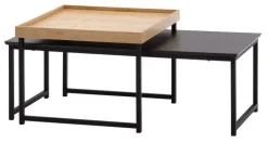 CASAVANTI Couchtisch 2er Set Schwarz/ Eiche