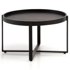 CASAVANTI Couchtisch 60x35 cm Massivholz Mango schwarz