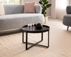 CASAVANTI Couchtisch 60x35 cm Massivholz Mango schwarz