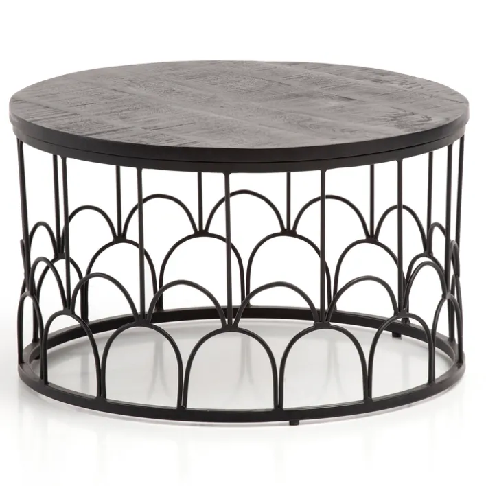 CASAVANTI Couchtisch 60x36 cm Massivholz Mango schwarz