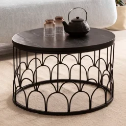 CASAVANTI Couchtisch 60x36 cm Massivholz Mango schwarz