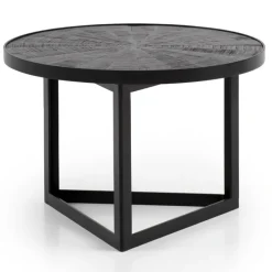 CASAVANTI Couchtisch 58x40 cm Massivholz Mango schwarz