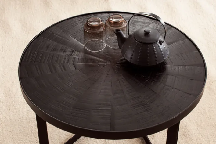 CASAVANTI Couchtisch 58x40 cm Massivholz Mango schwarz