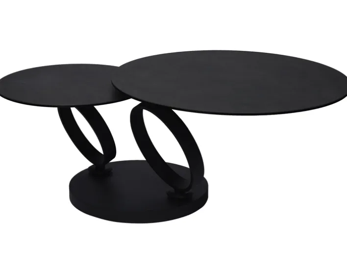 CASAVANTI Couchtisch 80x80(133,5 cm) Glaskeramik Anthrazit