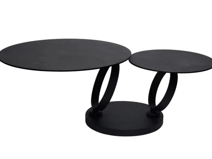 CASAVANTI Couchtisch 80x80(133,5 cm) Glaskeramik Anthrazit