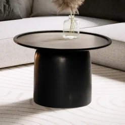 CASAVANTI Couchtisch 60x40 cm Massivholz Mango schwarz