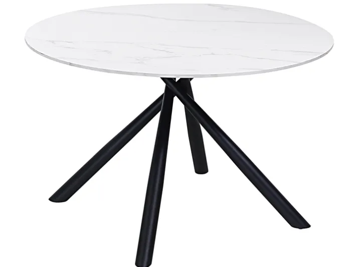 CASAVANTI Esstisch Ø 120 cm weiß/schwarz