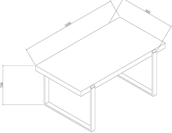 CASAVANTI Esstisch 160 x 90 cm Eiche schwarz