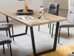 CASAVANTI Esstisch 160 x 90 cm Sonoma Eiche/schwarz