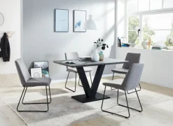 CASAVANTI Esstisch MIA 135 x 80 cm Metall/Zement-Optik