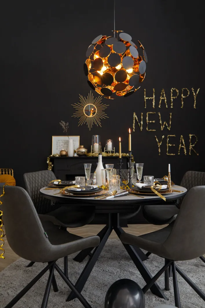 CASAVANTI Esstisch rund DEVENTER 120-160 cm hellgrau