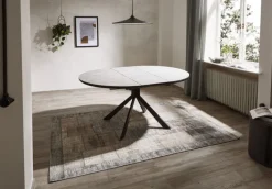 CASAVANTI Esstisch rund DEVENTER 120-160 cm hellgrau