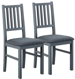 CASAVANTI Esszimmerstuhl NICLAS 7.1 2er Set Massivholz grau