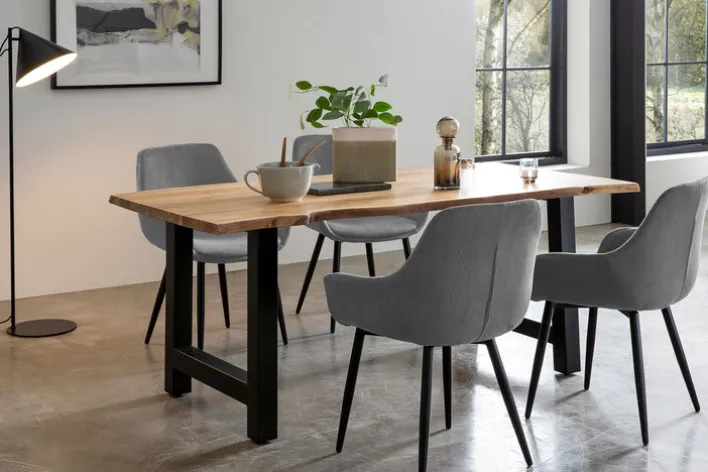 CASAVANTI Esszimmerstuhl 2er Set grau/schwarz