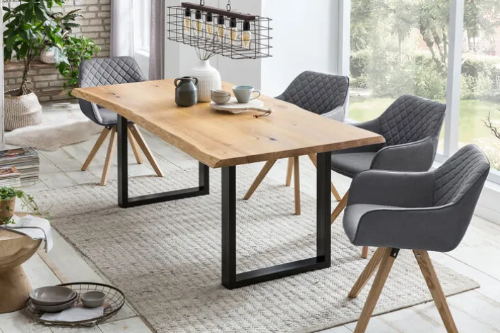 CASAVANTI Esszimmerstuhl 2er Set grau/ Eiche