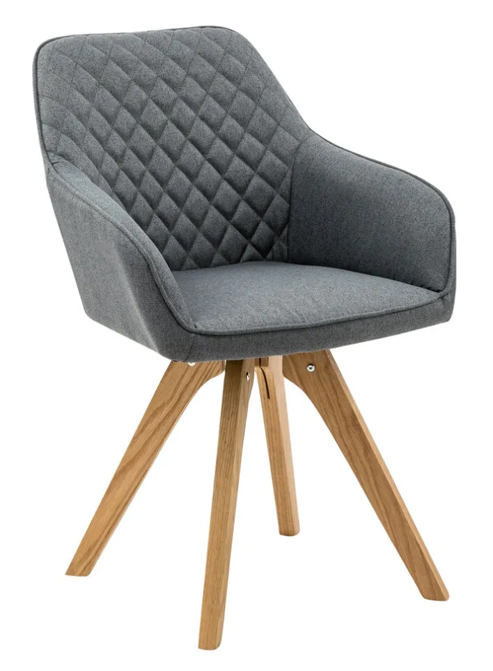 CASAVANTI Esszimmerstuhl 2er Set grau/ Eiche